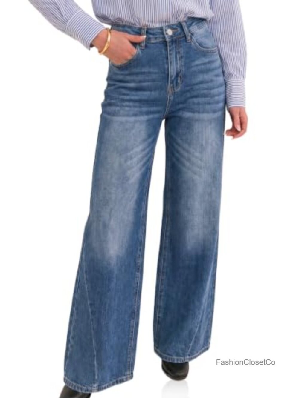 High Waist Wide Leg Baggy Vintage Jeans Women Casual Denim Pants